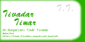 tivadar timar business card