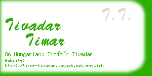 tivadar timar business card